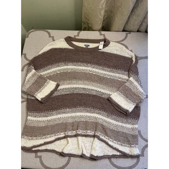 Aerie drop shoulder neutral stripe oversized sweater, NWT, size L/XL - Picture 6 of 13